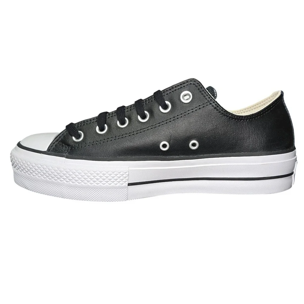 Converse Chuck Taylor All Star Lift Ox Black Leather Platform Sneakers 561681C